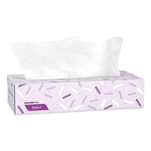 Cascades Select Flat Box Facial Tissue, 2-ply, White, 100 Sheets-box, 30 Boxes-carton - Janitorial Superstore