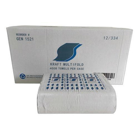 Gen Multi-fold Paper Towels, 1-ply, Brown, 334 Towels-pack, 12 Packs-carton - Janitorial Superstore