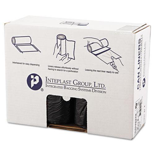 Inteplast Group High-density Interleaved Commercial Can Liners, 45 Gal, 22 Microns, 40" X 48", Black, 150-carton - Janitorial Superstore
