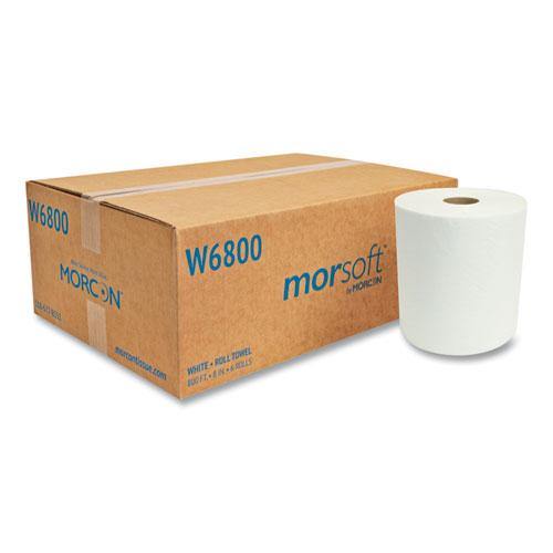 Morcon Morsoft Universal Roll Towels, 8" X 800 Ft, White, 6 Rolls-carton - Janitorial Superstore