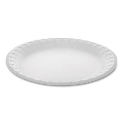 Pactiv Unlaminated Foam Dinnerware, Plate, 9" Diameter, White, 500-carton - Janitorial Superstore