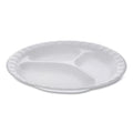 Pactiv Unlaminated Foam Dinnerware, 3-compartment Plate, 9