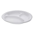 Pactiv Unlaminated Foam Dinnerware, 3-compartment Plate, 9