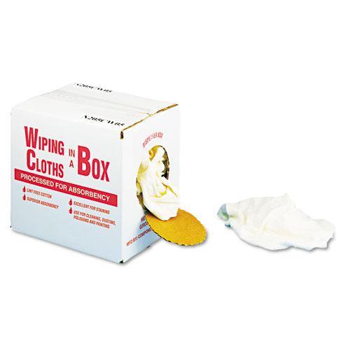 General Supply Multipurpose Reusable Wiping Cloths, Cotton, White, 5lb Box - Janitorial Superstore