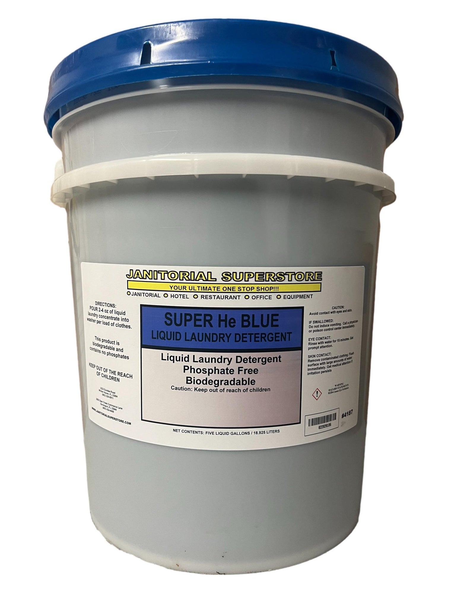 Super He Blue Liquid Laundry Detergent, 5 Gallon Bucket — Janitorial