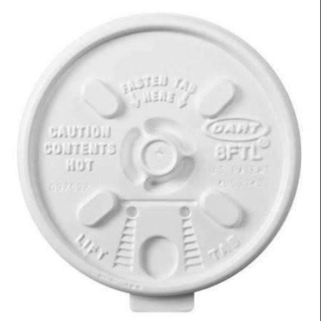 White Plastic Lift n' Lock Lid - 6-10 oz ( For Squat Cups ) - Janitorial Superstore
