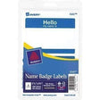 Avery® Printable Self-Adhesive Name Badges, 2-11/32 x 3-3/8, Blue "Hello", 100/Pack - Janitorial Superstore