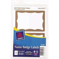 Avery® Printable Self-Adhesive Name Badges, 2-11/32 x 3-3/8, Gold Border, 100/Pack - Janitorial Superstore