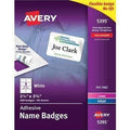 Avery® Flexible Self-Adhesive Laser/Inkjet Name Badge Labels, 2 1/3 x 3 3/8, WE, 400/BX - Janitorial Superstore