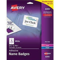 Avery® Flexible Self-Adhesive Laser/Inkjet Name Badge Labels, 2 1/3 x 3 3/8, WE, 160/PK - Janitorial Superstore