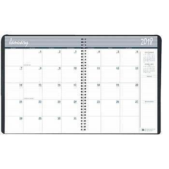 Recycled Ruled Monthly Planner, 14-Month Dec.-Jan., 8 1/2 x 11, Black, 2013-2024 - Janitorial Superstore