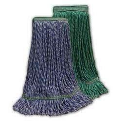Large Green HYBRID Microfiber STRING Wet Mop--1 1/4" BAND - Janitorial Superstore