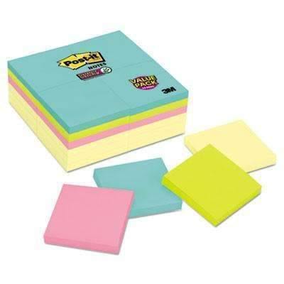 Post-it® Notes Super Sticky Note Pads Office Pack, 3 x 3, Canary/Miami, 90/Pad, 24 Pads/Pack - Janitorial Superstore