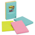 Post-it® Notes Super Sticky Pads in Miami Colors, 4 x 6, 90/Pad, 3 Pads/Pack - Janitorial Superstore