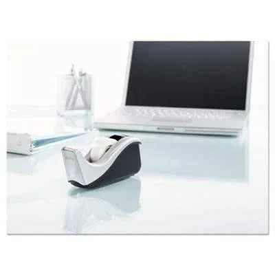Scotch® Value Desktop Tape Dispenser, Attached 1" Core, Black/Silver - Janitorial Superstore