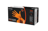 Shieldcare Nitrile, 8mil, Orange Gloves, 100pk - Janitorial Superstore