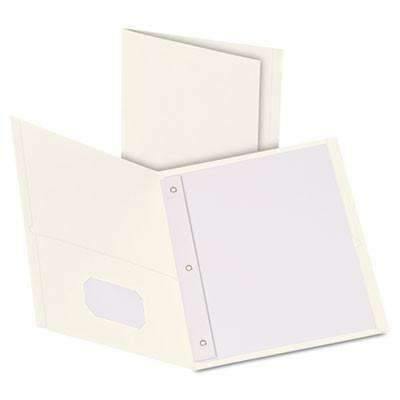 Oxford™ Twin-Pocket Folders with 3 Fasteners, Letter, 1/2" Capacity, White, 25/Box - Janitorial Superstore