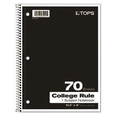 TOPS™ Coil Lock Wirebound Notebooks, College/Medium, 10 1/2 x 8, White, 70 Sheets - Janitorial Superstore