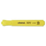 Universal® Desk Highlighter, Chisel Tip, Fluorescent Yellow, Dozen - Janitorial Superstore