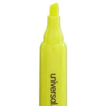 Universal® Desk Highlighter, Chisel Tip, Fluorescent Yellow, Dozen - Janitorial Superstore