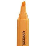 Universal® Desk Highlighter, Chisel Tip, Fluorescent Orange, Dozen - Janitorial Superstore