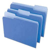 Universal® File Folders, 1/3 Cut One-Ply Top Tab, Letter, Blue/Light Blue, 100/Box - Janitorial Superstore