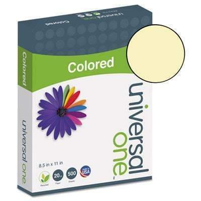 Universal Colored Paper, 20lb, 8-1/2 x 11, Canary, 500 Sheets/Ream - Janitorial Superstore