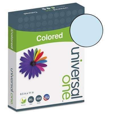 Universal® Colored Paper, 20lb, 8-1/2 x 11, Blue, 500 Sheets/Ream - Janitorial Superstore