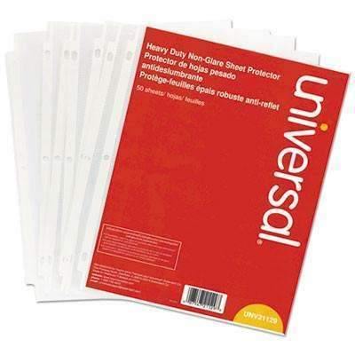 Universal® Top-Load Poly Sheet Protectors, Heavy Gauge, Nonglare, Clear 50/Pack - Janitorial Superstore
