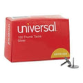 Universal® Thumb Tacks, Steel, Silver, 5/16