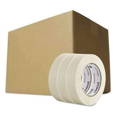 Universal® General Purpose Masking Tape, 24mm x 54.8m, 3" Core, 3/Pack, 12 Packs/Carton - Janitorial Superstore