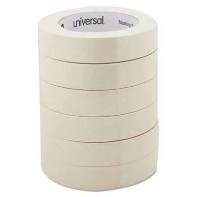 Universal® General Purpose Masking Tape, 24mm x 54.8m, 3" Core, 3/Pack, 12 Packs/Carton - Janitorial Superstore