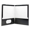 Universal® Laminated Two-Pocket Folder, Cardboard Paper, Black, 11 x 8 1/2, 25/Box - Janitorial Superstore