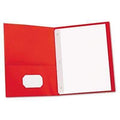 Universal® Two-Pocket Portfolios w/Tang Fasteners, 11 x 8-1/2, Red, 25/Box - Janitorial Superstore