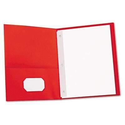 Universal® Two-Pocket Portfolios w/Tang Fasteners, 11 x 8-1/2, Red, 25/Box - Janitorial Superstore