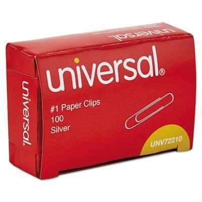 Universal® Paper Clips, Smooth Finish, No. 1, Silver, 100/Box - Janitorial Superstore