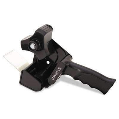 Universal® Handheld Box Sealing Tape Dispenser, 3" Core, Metal/Plastic, Black - Janitorial Superstore