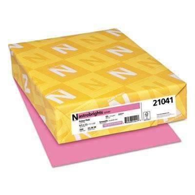 Astrobrights® Color Cardstock, 65lb, 8 1/2 x 11, Pulsar Pink, 250 Sheets (wau21041) - Janitorial Superstore