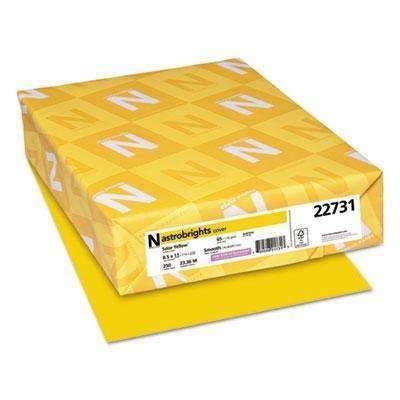 Astrobrights® Color Cardstock, 65lb, 8 1/2 x 11, Solar Yellow, 250 Sheets - Janitorial Superstore