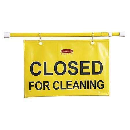 Rubbermaid "Closed For Cleaning" Hanging Safety Sign - Janitorial Superstore