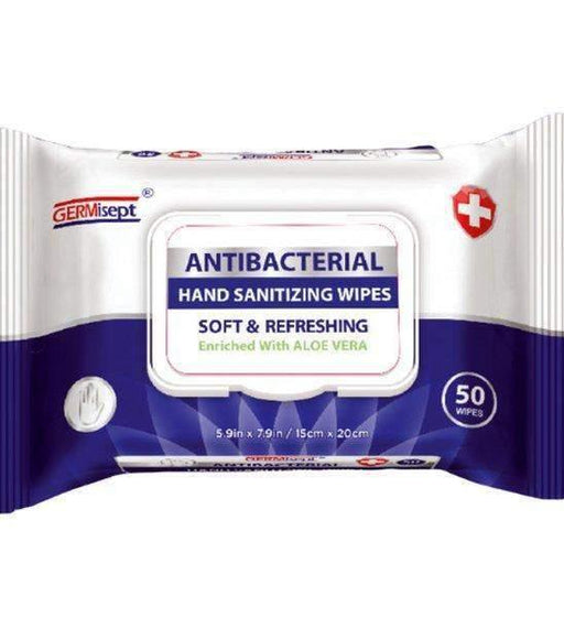 Germisept Antibacterial Hand Sanitizing Wipes, 50ct (6059) - Janitorial Superstore