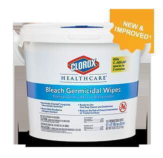 Clorox 30358 Healthcare Bleach Germicidal Wipes, 110 Count Container, 2 Case - Janitorial Superstore