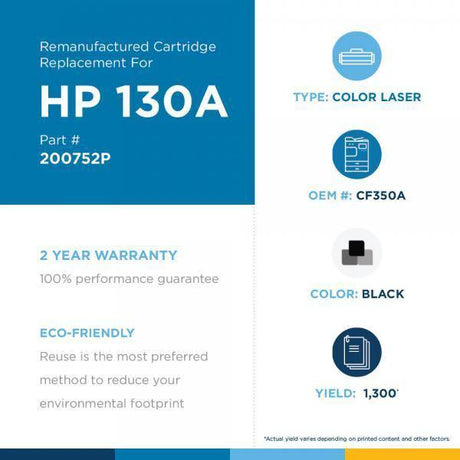JSS Remanufactured Black Toner Cartridge for HP CF350A (HP 130A) - Janitorial Superstore