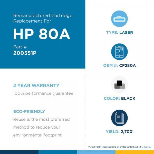 JSS Remanufactured Toner Cartridge for HP CF280A (HP 80A) - Janitorial Superstore