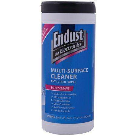 Endust 259000 Antistatic Premoistened Wipes for Electronics, Cloth, 6" x 6", 70/Tub - Janitorial Superstore