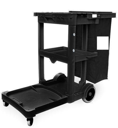 Commercial Janitor Cart, Black/Gray - Janitorial Superstore