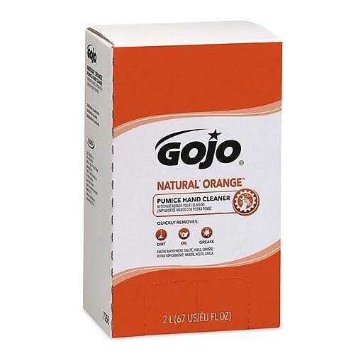 Gojo 7255-04 Natural Orange Pumice Hand Cleaner 2000ml Refills, Orange Citrus, 4 Case - Janitorial Superstore