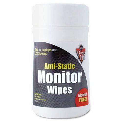 Falcon Safety Pre-moistened Monitor Cleaning Wipes, Cloth, 6 x 6 1/2, 80/Tub - Janitorial Superstore
