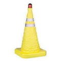 Tolco® Yellow Collapsible Safety Cone w/Yellow Light - Janitorial Superstore