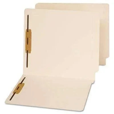 End Tab Folders, Two Fasteners, Letter, Manila, 50/Box - Janitorial Superstore